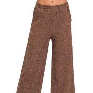 Zenana Cotton Slub Wide Leg Pants